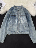 Men's Zip Up Denim Jacket - Farnelli