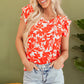 Keilani Floral Ruffle Sleeve Top - Farnelli