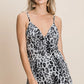 BiBi Leopard Printed Gauze Knit Twist Front Detailed Cami - Farnelli
