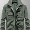 Men's Plus Size Casual Corduroy Button-Down Jacket - Army Green