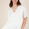 VERY J Full Size Oversized Contrast Knit Comfy Casual Top Plus Size - Ivory
