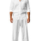 Men's Full Size Button Up Shirt and Pants Set Plus Size - Farnelli