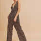 Aemi + Co Ditsy Floral Surplice Sleeveless Wide Leg Jumpsuit - Farnelli