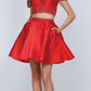 Juliet 790 Cold Shoulder Two-Piece Embellished Short Dress