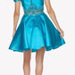 Juliet 790 Cold Shoulder Two-Piece Embellished Short Dress