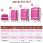 HouseOfZazla 4-piece hardshell luggage set with TSA lock, lightweight design, and multiple colors
