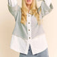 Davi & Dani Faux Layered French Terry Contrast Top - Farnelli