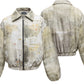 Men's Distressed Paint Splatter Zip Up Jacket - Farnelli