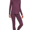 Zenana Microfiber Round Neck Top and Leggings Set - EGGPLANT