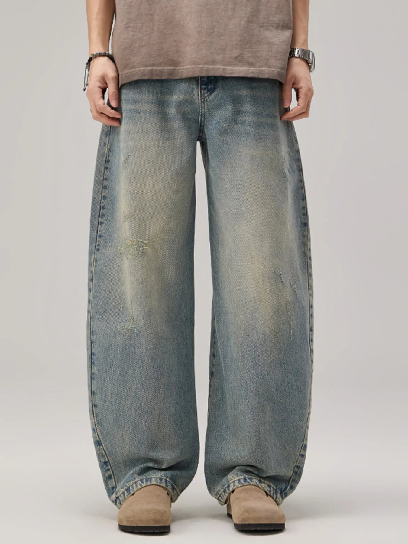 Men's Wash Wide Leg Jeans - Farnelli