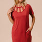 BiBi Front Cutout Mini Tee Dress with Pockets - Farnelli