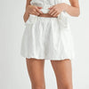 MABLE Floral Eyelet Lace Tube Top and Short Set - Off White