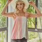 BiBi Cotton Span Color Block Ruffle Band Shoulder Tank - Farnelli
