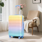 HouseOfZazla 3-piece hard case luggage set in blue and yellow with spinner wheels