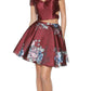 Juliet 798 Print Skirt Two-Piece Homecoming Dress Off-Shoulder