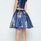 Juliet 798 Print Skirt Two-Piece Homecoming Dress Off-Shoulder