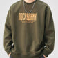 Men's Plus Size Letter Graphic Crew Neck Sweatshirt - Farnelli