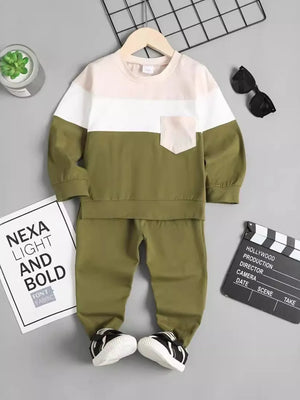 Children's Color Block Top and Pants Set - Farnelli
