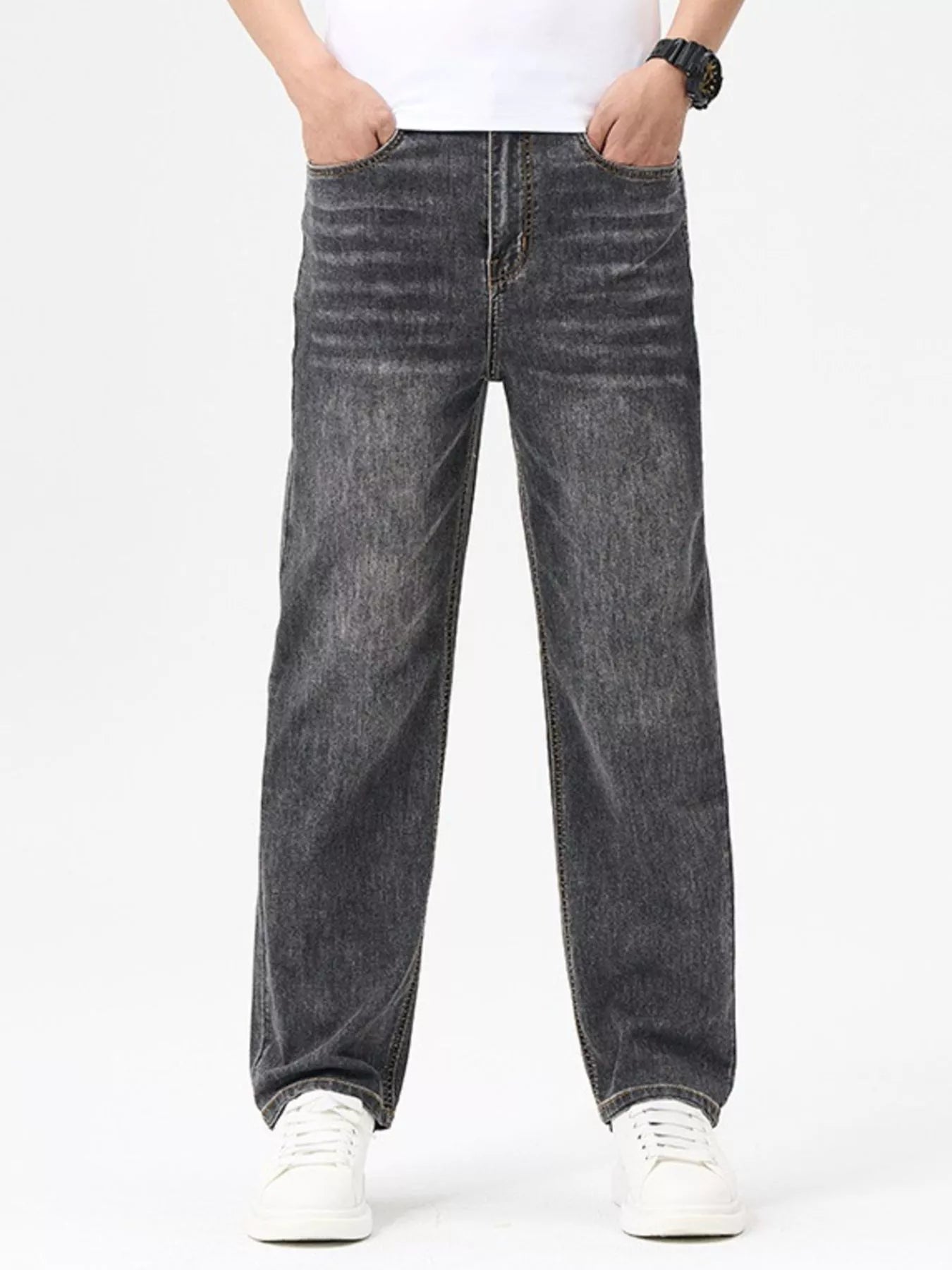 Men's Relaxed Fit Washed Jeans - Farnelli