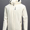 Men's Plus Size Zip Up Long Sleeve Hooded Jacket - Ivory