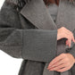 Boston Genuine Silver Fox Cashmere Blend Double-Face Coat in Grey Melange