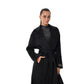 Cambridge Comfort Wraparound Wool Cashmere Coat in Black