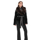 Modena Genuine Astrakhan Polar Fox Trim Coat