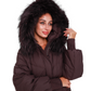 Verbier Genuine Fur Trim Down Fill Jacket in Fig