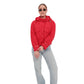 Studded Light Demi-Season Hooded Cropped Jacket in Red