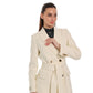 Alaska Longline Cashmere Wool Blend Coat in Ivory