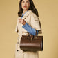 Oriana (brown) - Italian calf leather women's handbag (with shoulder strap)