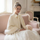 Pink Bridal Cape with Faux Fur Trim (Amanda Pin06)