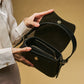 Ottavia (black) - Italian calf leather women's crossbody bag (with shoulder strap)