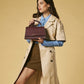 Federica (eggplant) - Italian calf leather women's crossbody bag (with shoulder strap)