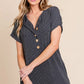 BOMBOM Rib Knit Jumpsuit with Button Detail - Farnelli
