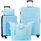 HouseOfZazla expandable 2-piece luggage set with TSA lock and spinner wheels in multiple colors