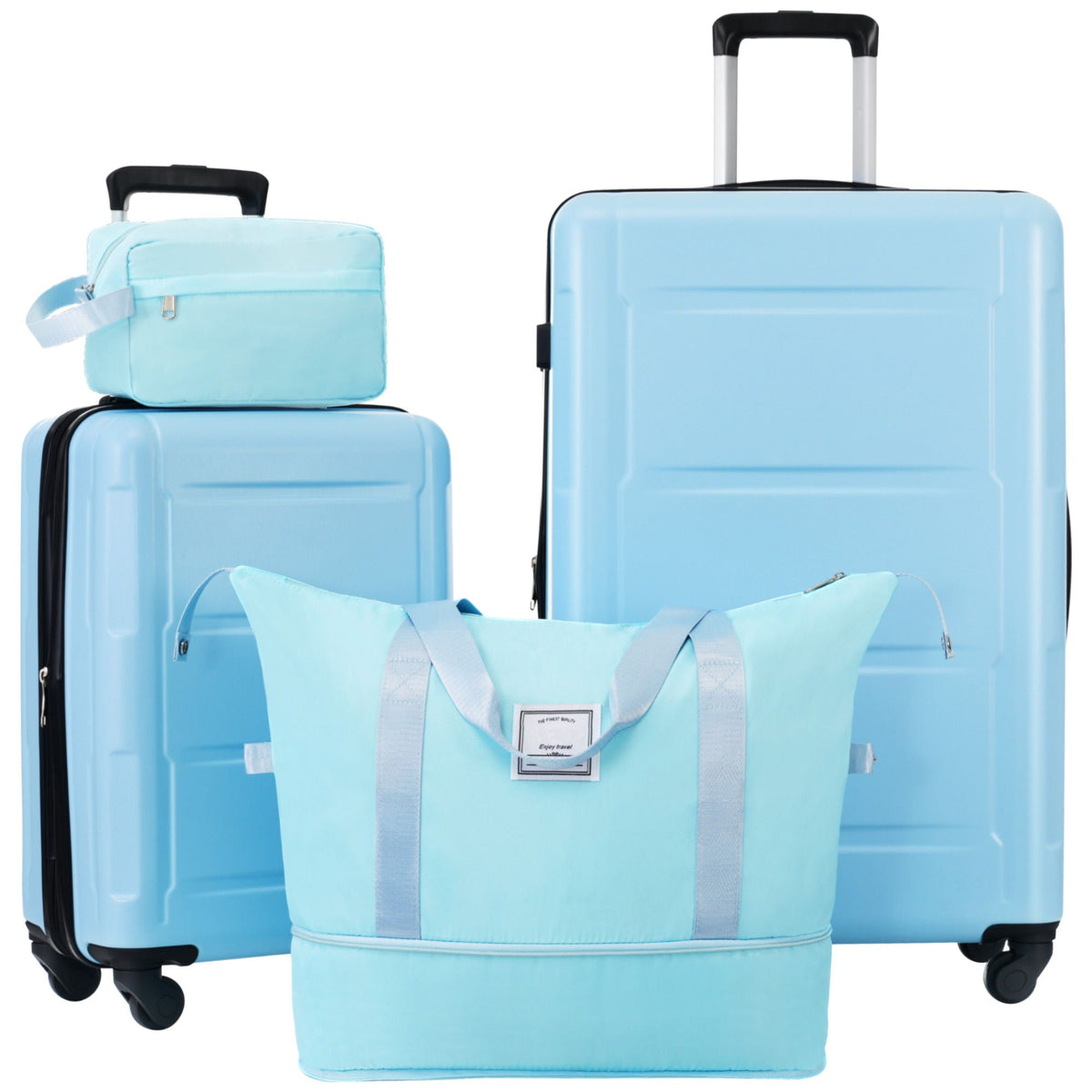 HouseOfZazla expandable 2-piece luggage set with TSA lock and spinner wheels in multiple colors