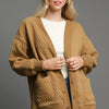 Umgee Button-Up Jacquard Cardigan - LATTE