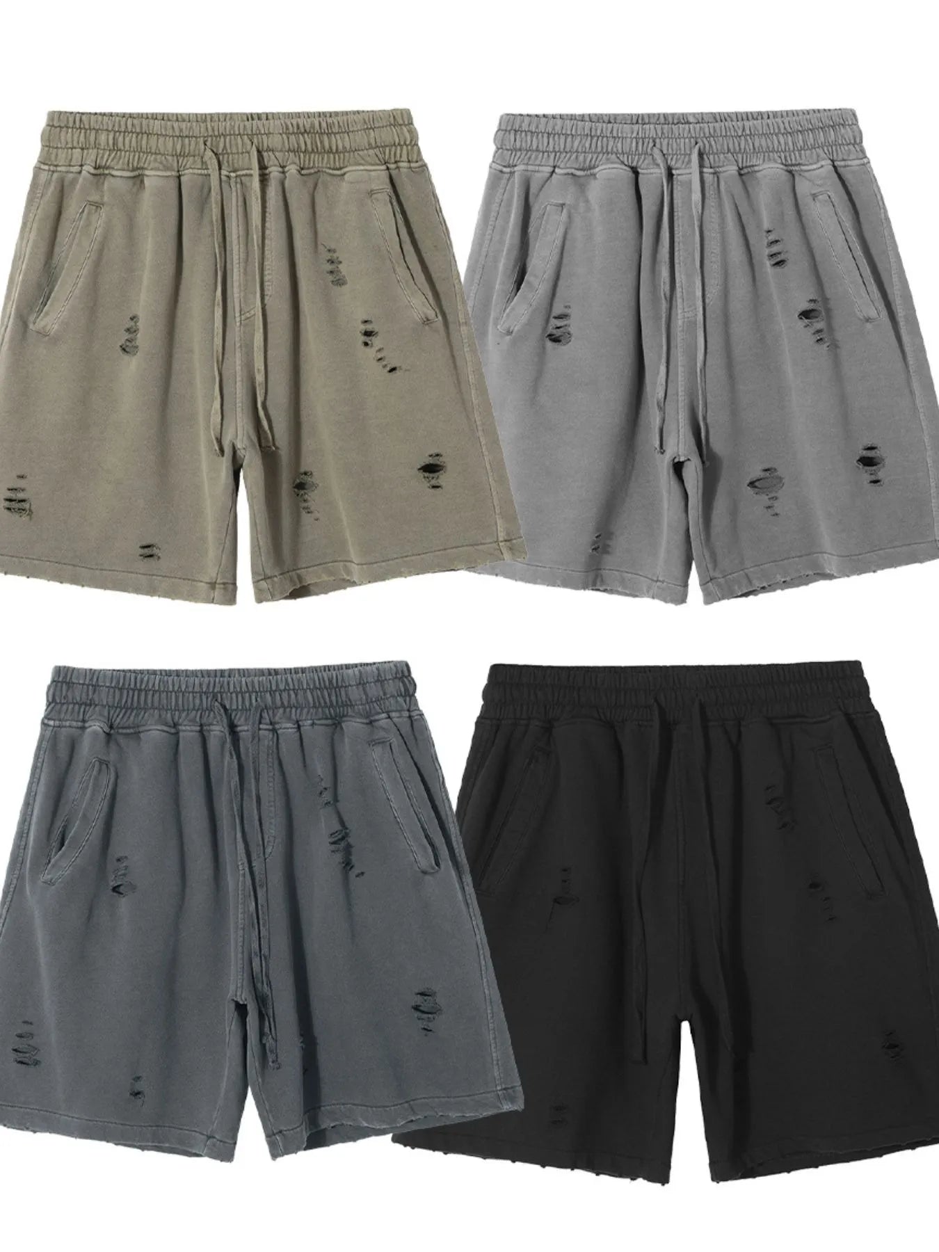 Men's Distressed Drawstring Shorts - Farnelli
