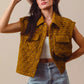 SO ME Triangle Quilting Stitch Button Up Knit Vest - Farnelli