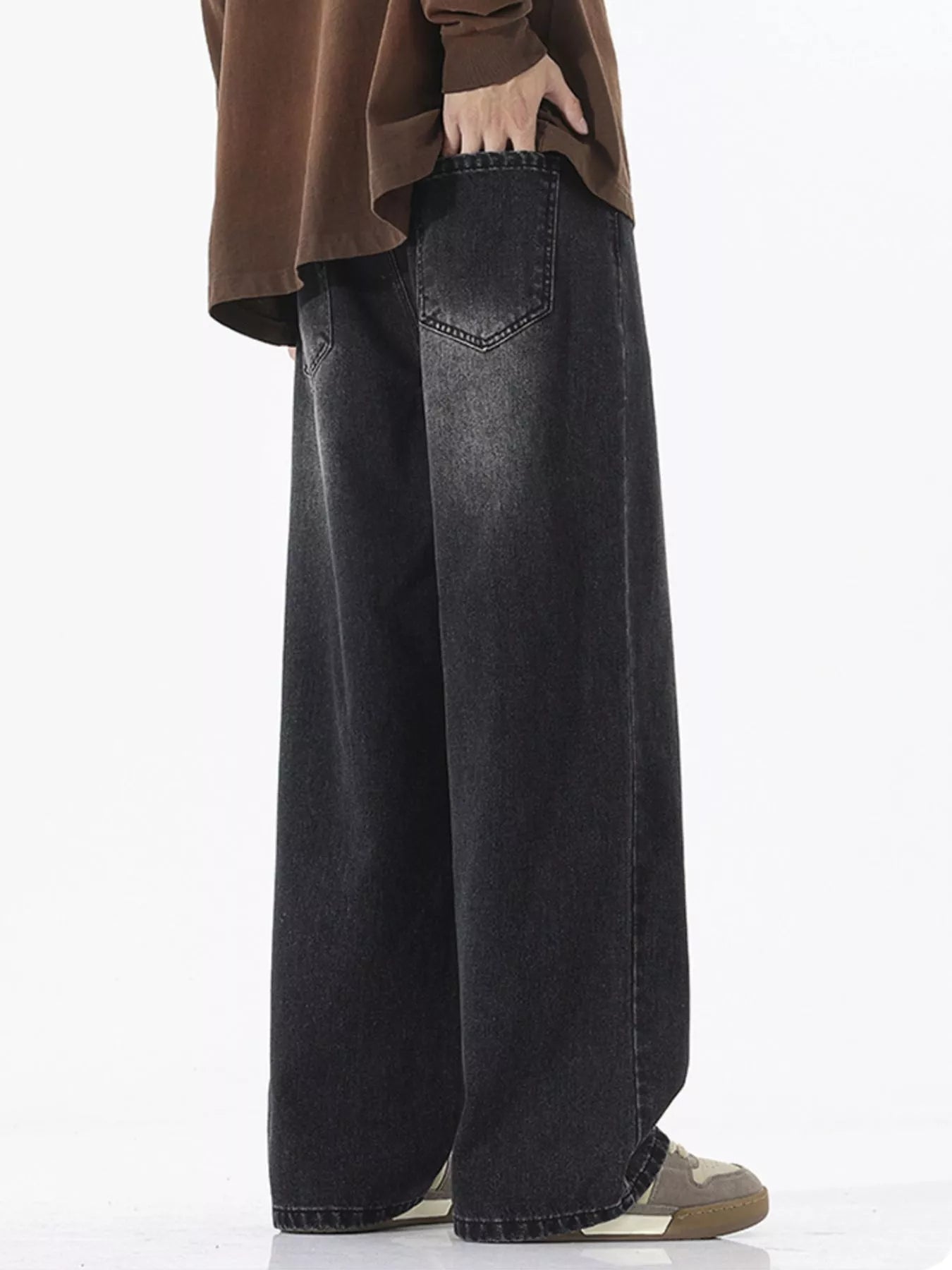 Men's Full Size Wide-Leg Relaxed Fit Jeans Plus Size - Farnelli
