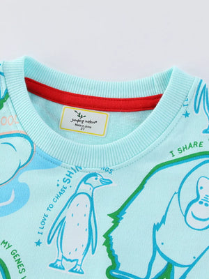 Children's Animal Print Crew Neck Sweatshirt - Farnelli