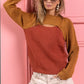 BiBi Color Block Sweater Knit Top With Cut Out Neck - Farnelli