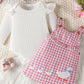 Children's Ruffled Trim Bodysuit and Dress Set with Headband - Farnelli
