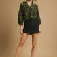 Umgee Full Size Floral Velvet Blouse with Balloon Sleeves Plus Size - Farnelli