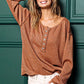 BiBi Mink Lurex Stitched Button Detail Top - Farnelli