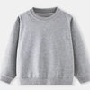 Children's Casual Solid Color Crew Neck Sweatshirt - Gray