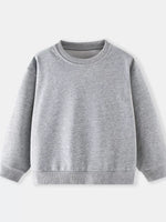 Children's Casual Solid Color Crew Neck Sweatshirt - Farnelli