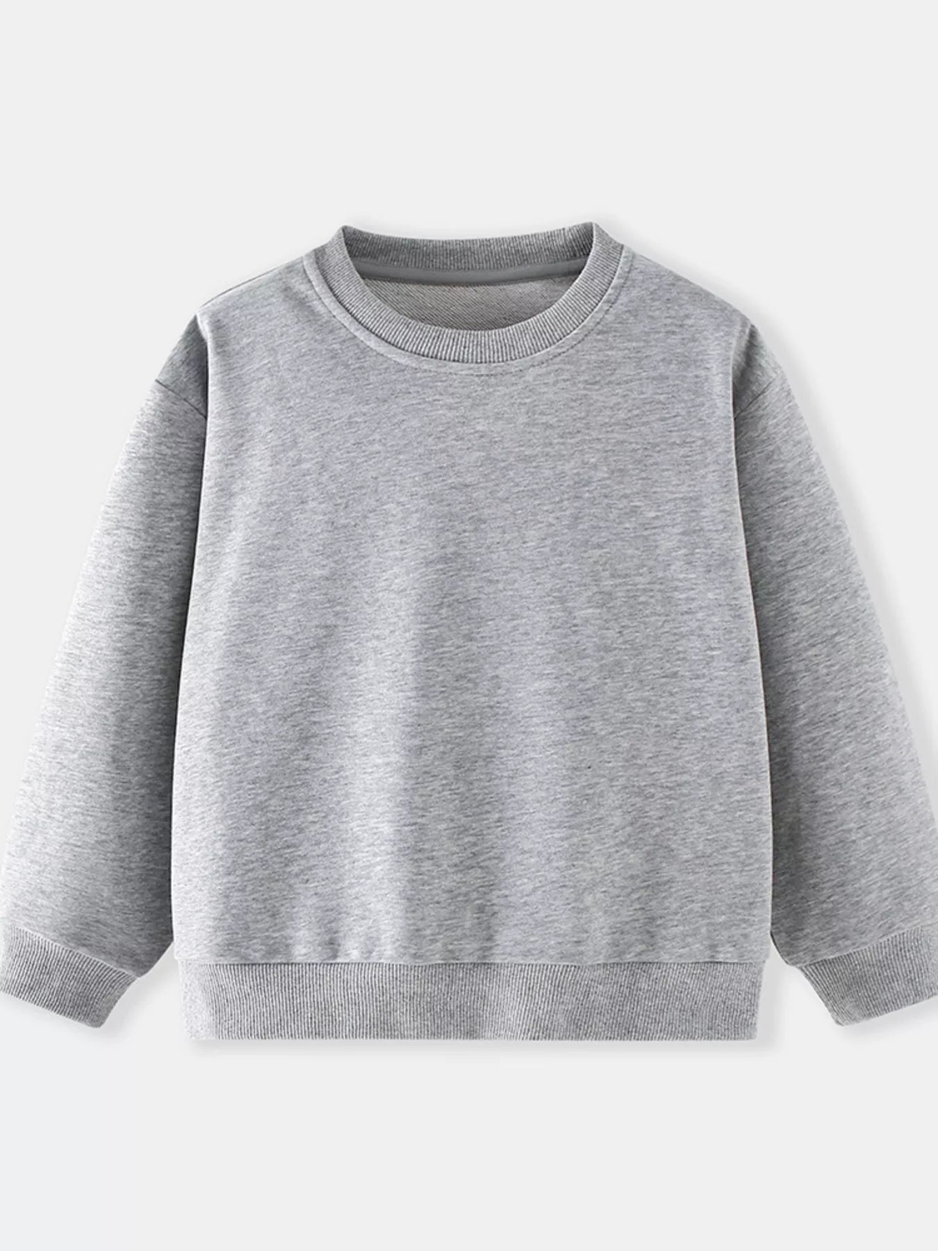 Children's Casual Solid Color Crew Neck Sweatshirt - Farnelli