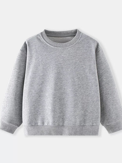 Children's Casual Solid Color Crew Neck Sweatshirt - Farnelli